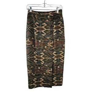Jones New York Vintage Maxi Skirt 100% Wool Size 6 Southwest Boho